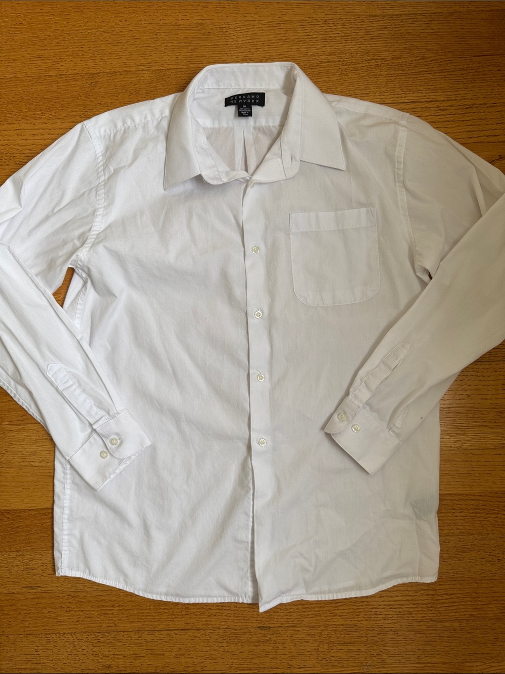 Boys White Long-Sleeve Button-Down Shirt